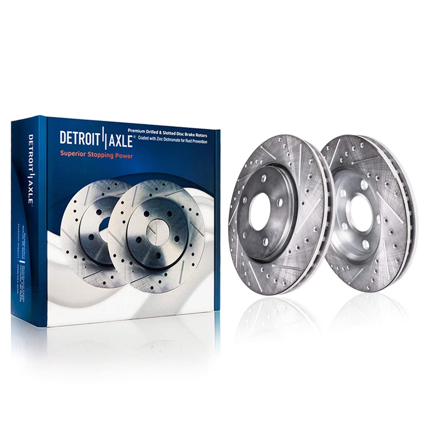 Detroit Axle - Front Brake Rotors for 2006-2010 Jeep Commander, 2005-2010 Grand Cherokee Drilled & Slotted Brake Rotors 2007 200